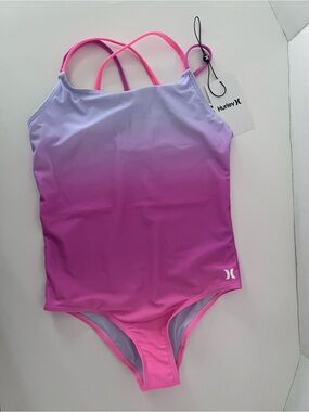 Hurley Girls Pink to Lavender Ombre One-Piece Swimsuit